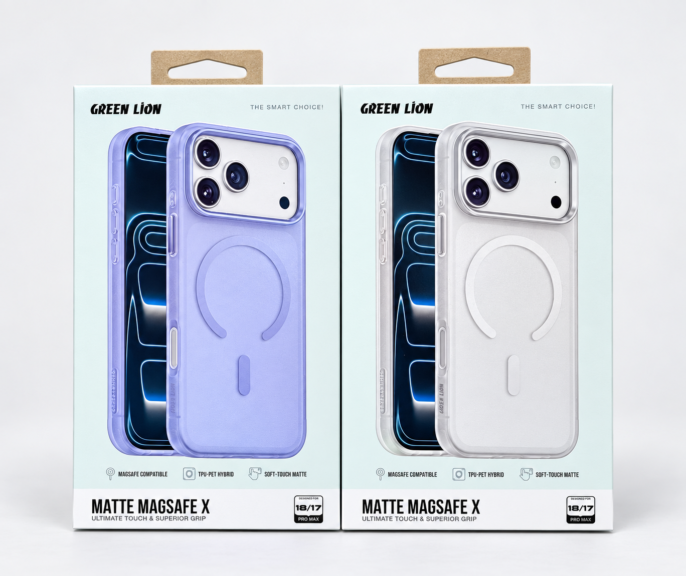 Green Lion Matte MagSafe X Case for iPhone 18 Pro Series - Light Blue/Silver