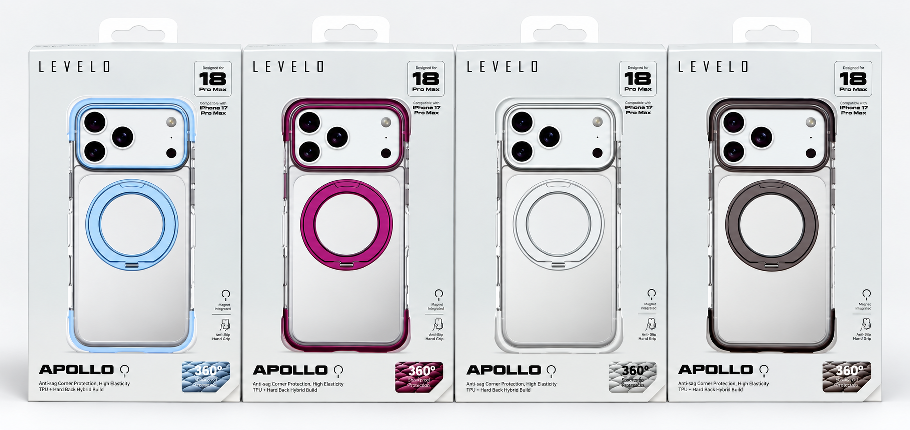 Levelo Apollo MagSafe Case with Kickstand for iPhone 17/18 Pro Series