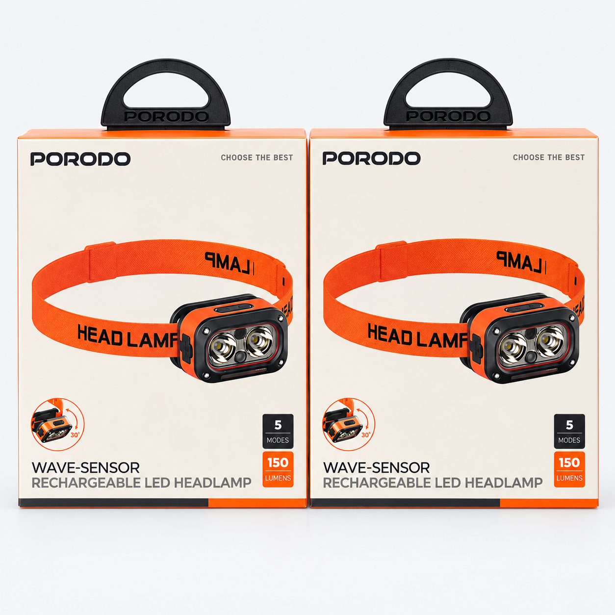 Porodo Wave Sensor Rechargeable LED Headlamp