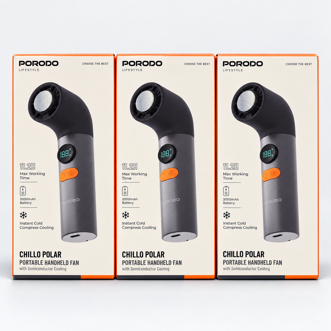 Porodo Chillo Polar Portable Handheld Cooling Fan