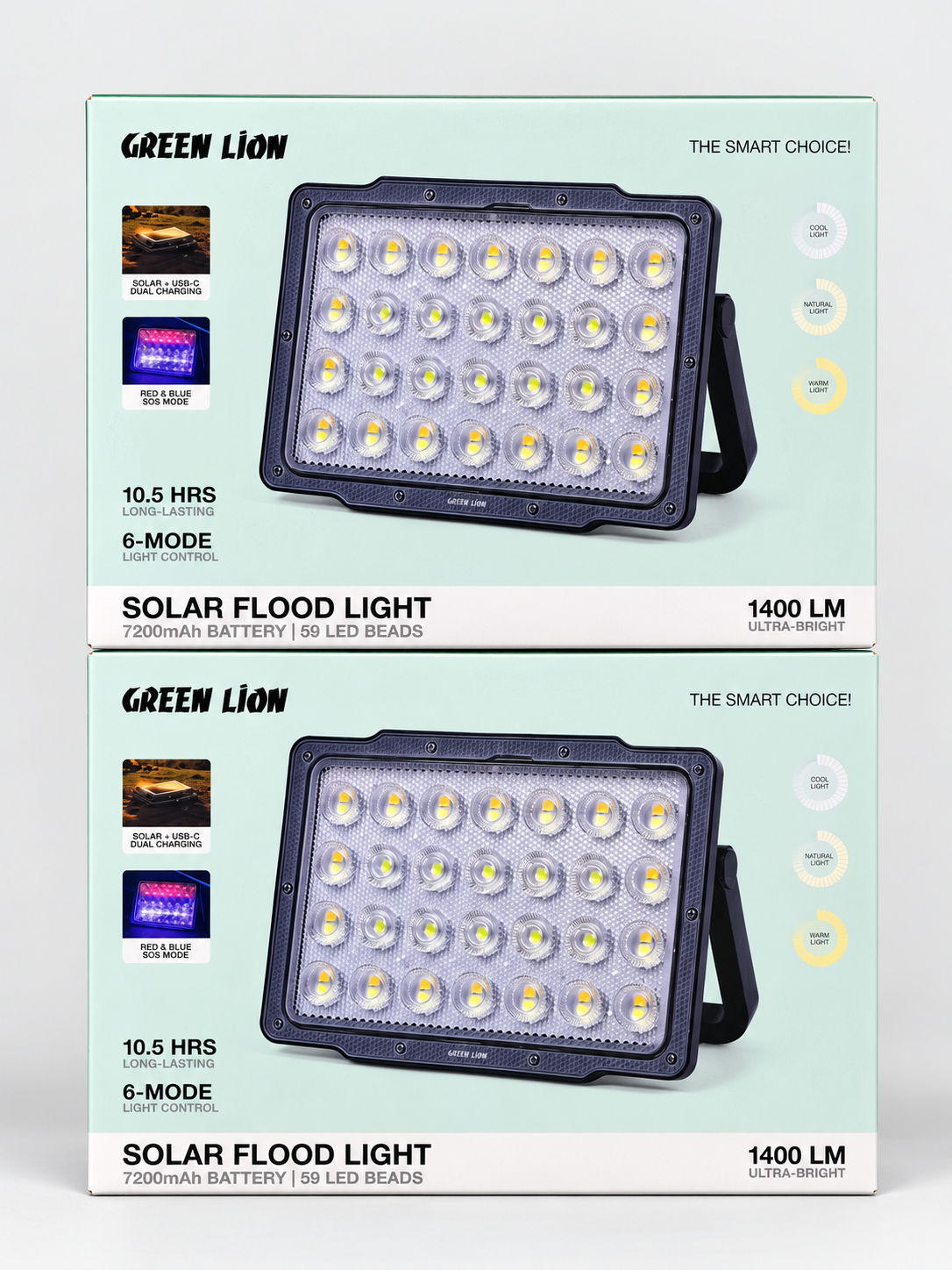 Green Lion Solar Floodlight with Solar Panel