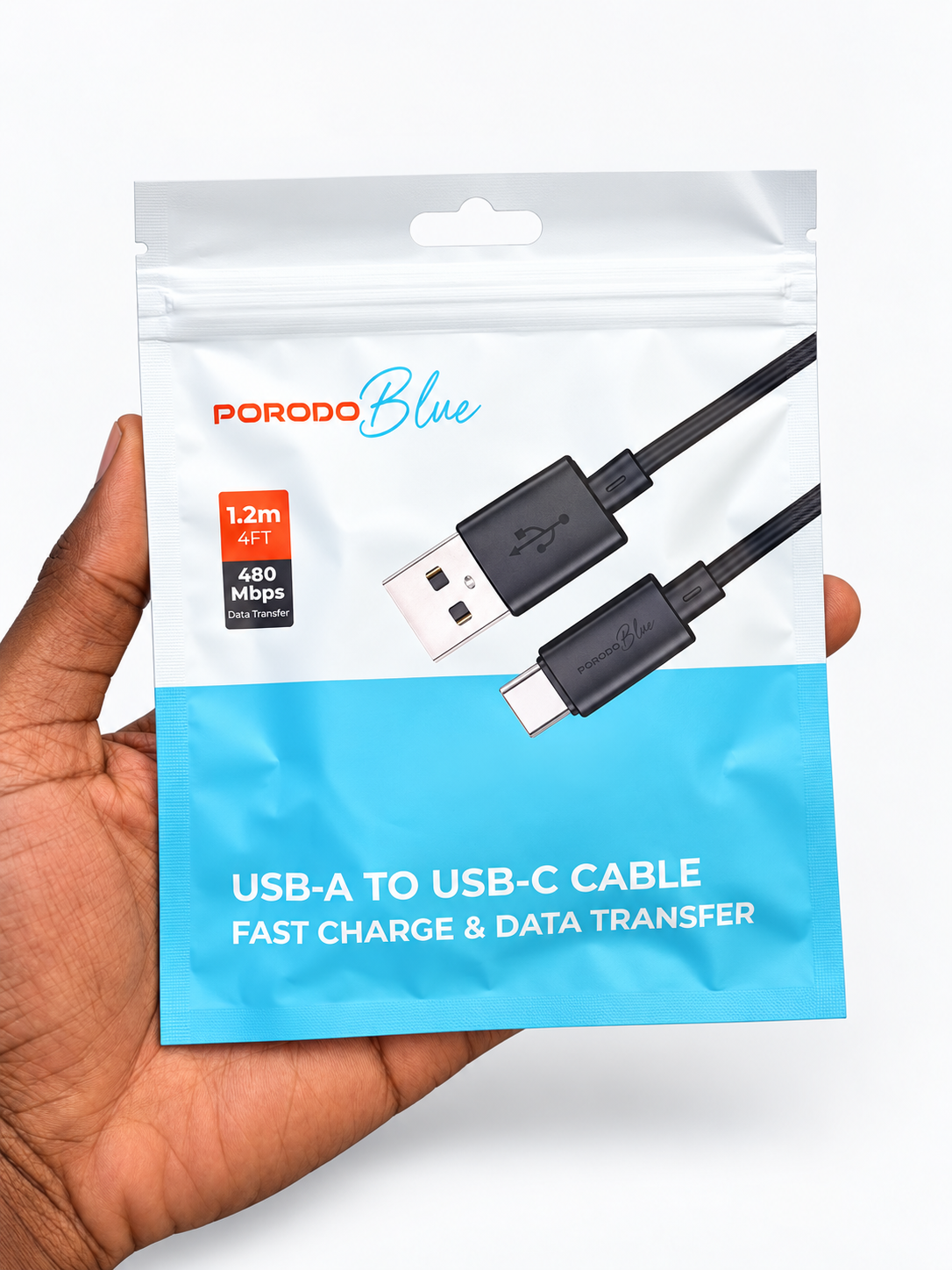 Porodo Blue USB-A to USB-C Cable - 1.2m
